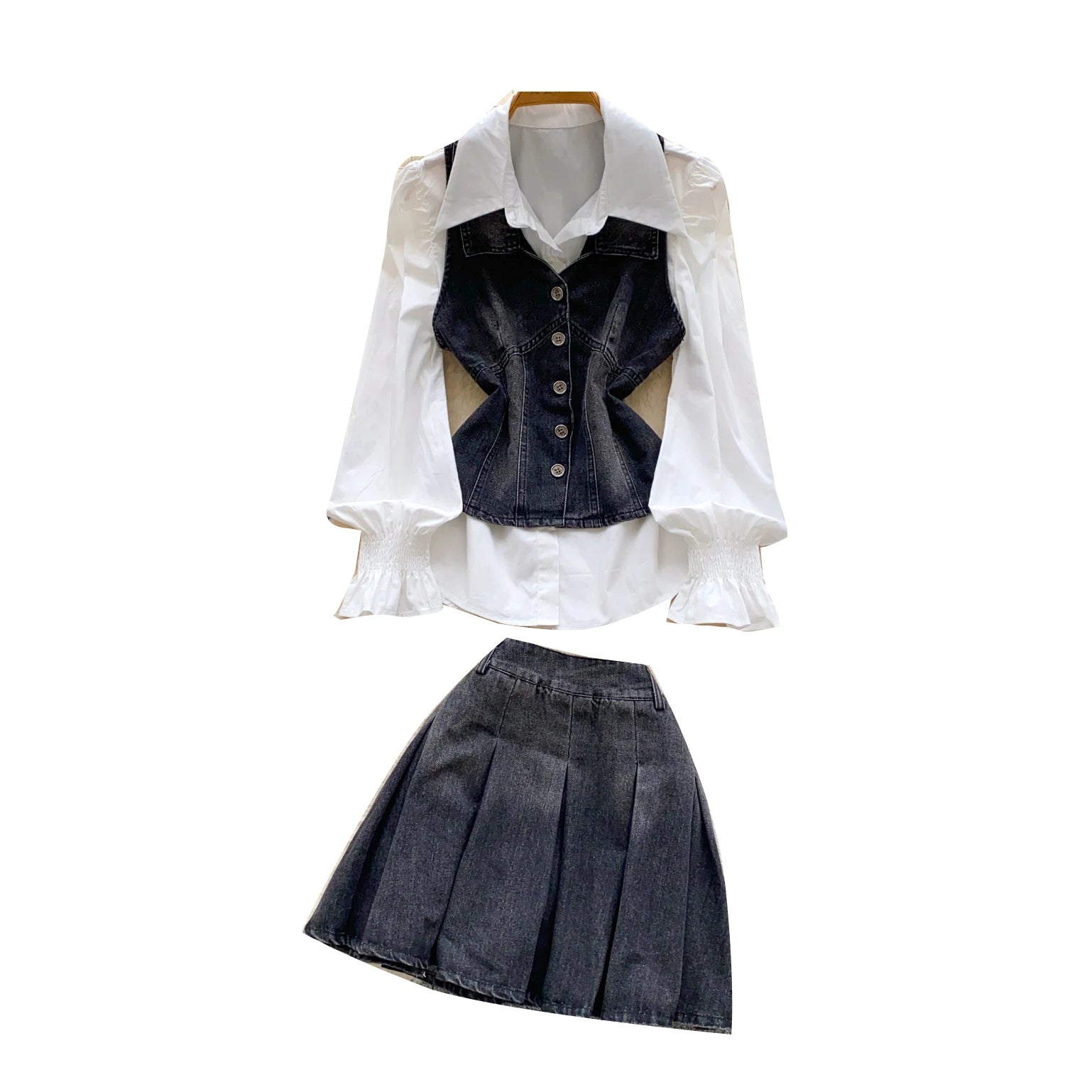 Fall Casual 3 Piece Set for Women Top And Denim Suit Clothing Wholesale