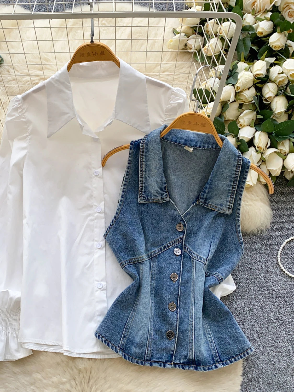 Fall Casual 3 Piece Set for Women Top And Denim Suit Clothing Wholesale