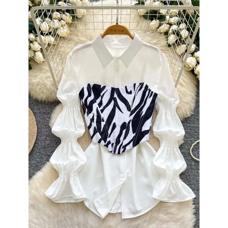 Wholesale Spring 2026 New Fashion Elegant Temperament French Retro Sweet Solid Color Shirt Waist Ladies Suit