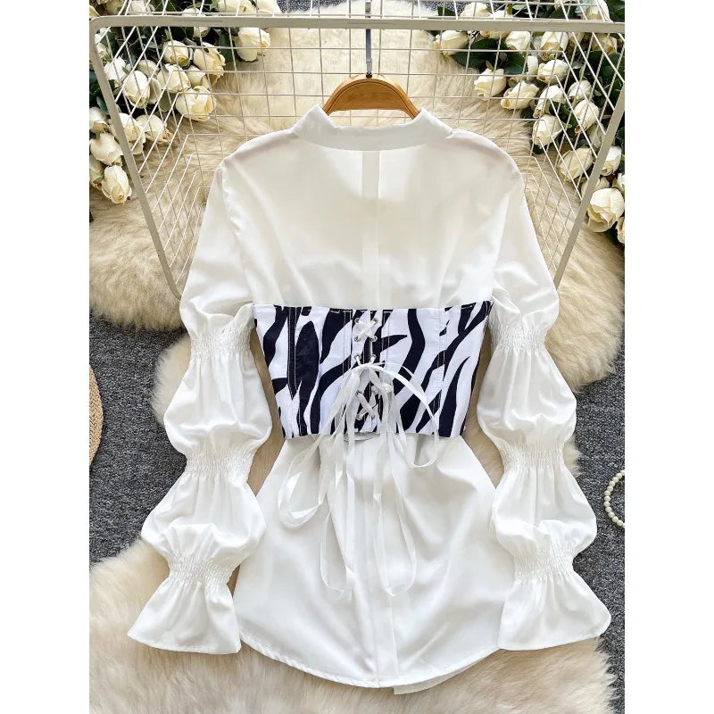 Wholesale Spring 2026 New Fashion Elegant Temperament French Retro Sweet Solid Color Shirt Waist Ladies Suit