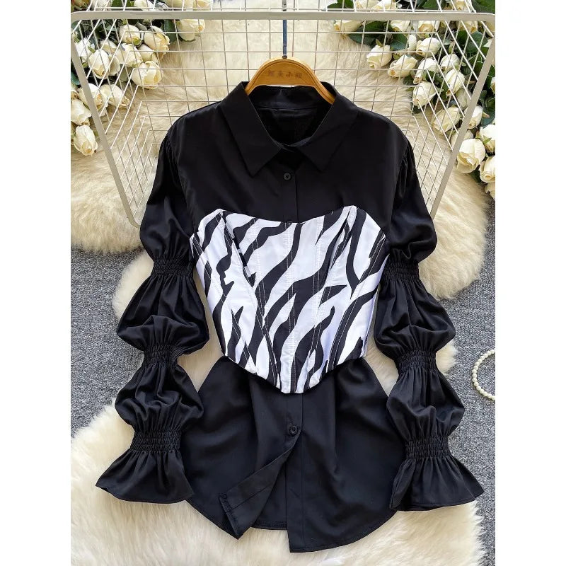 Wholesale Spring 2026 New Fashion Elegant Temperament French Retro Sweet Solid Color Shirt Waist Ladies Suit