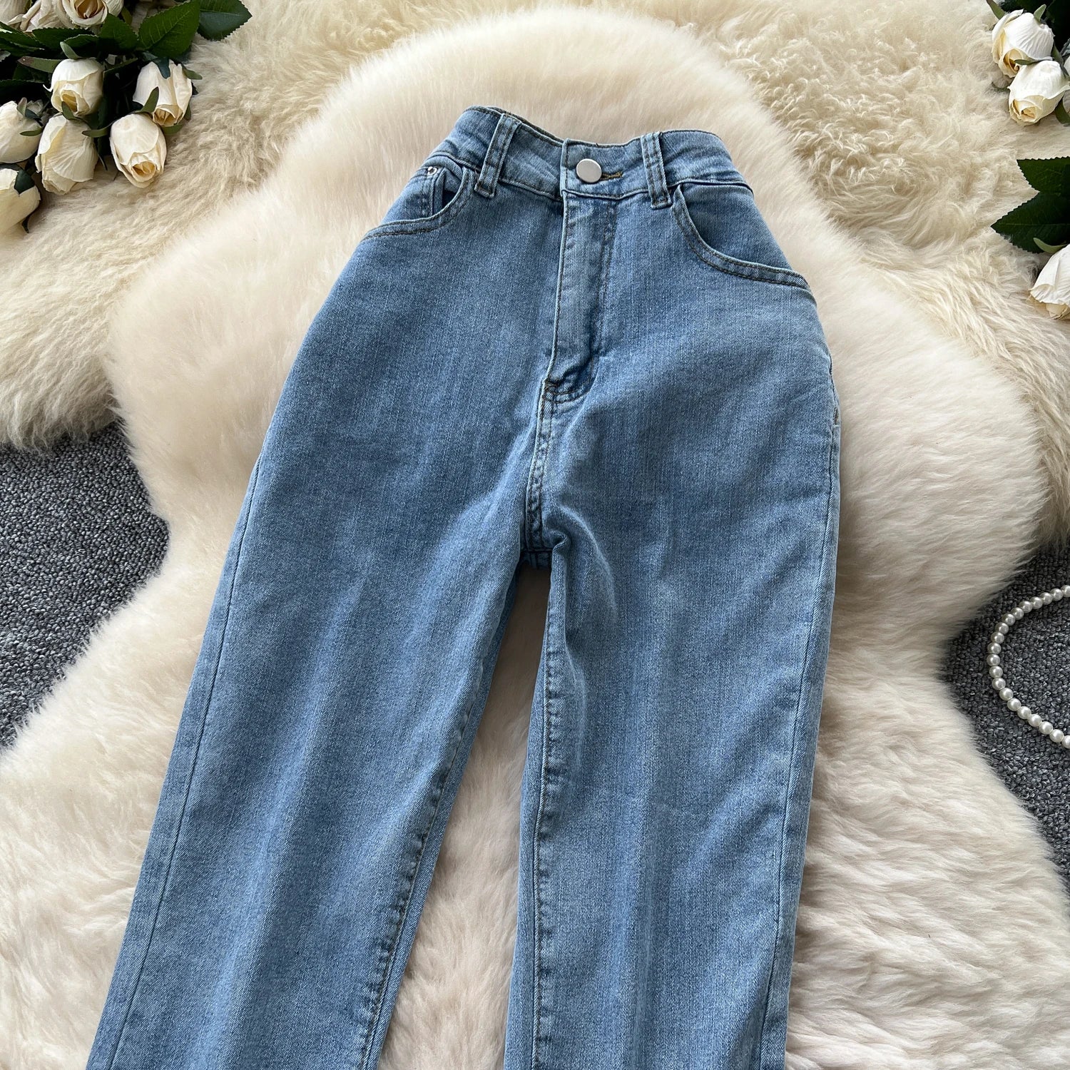 Autumn Diamonds Casual Jeans Women Print High Waist Denim Pants Girls Outdoor Pants Wholesale