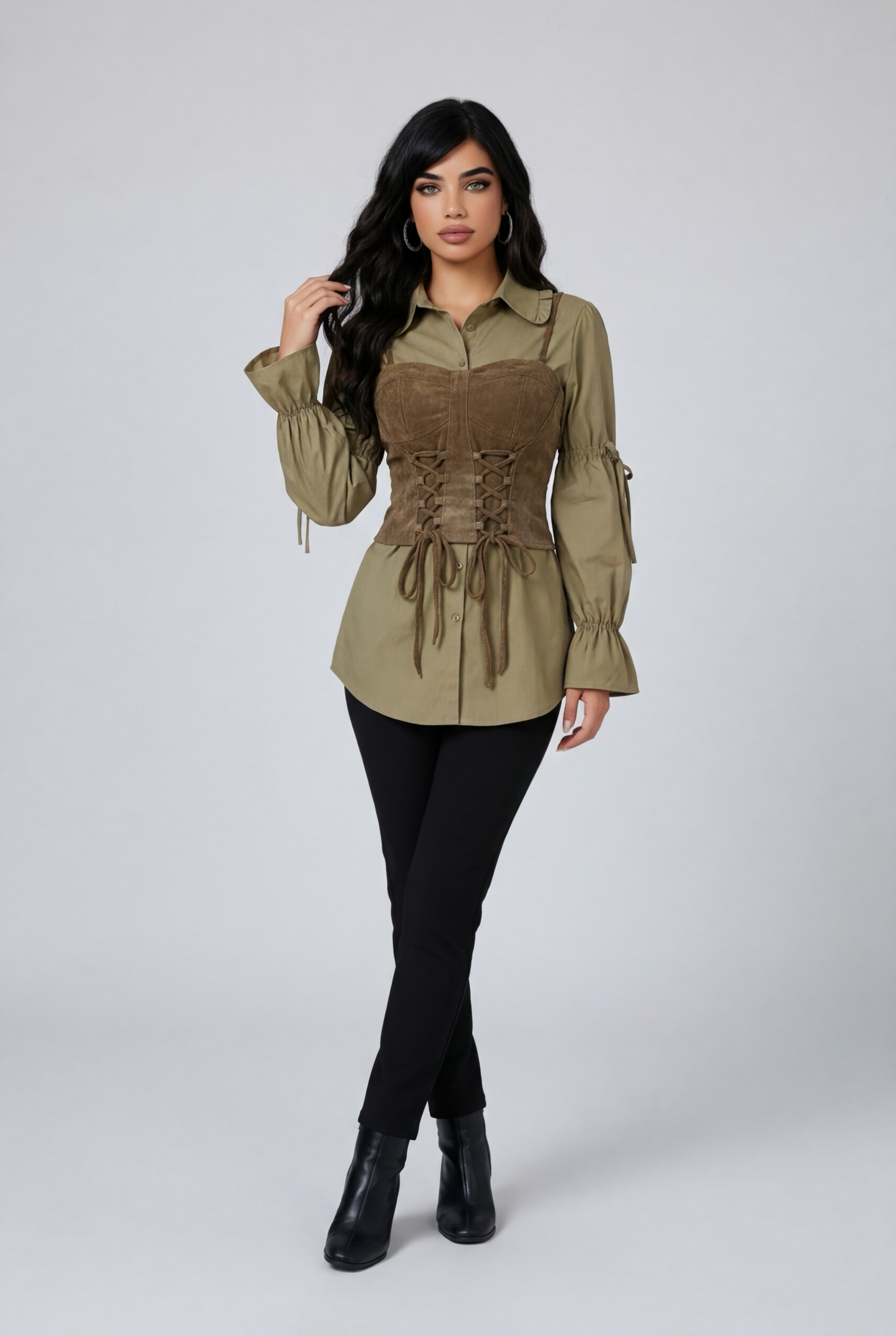 Strap Bandage Vest Tops, matching puffy sleeve mini shirts, dresses, and sets for women.