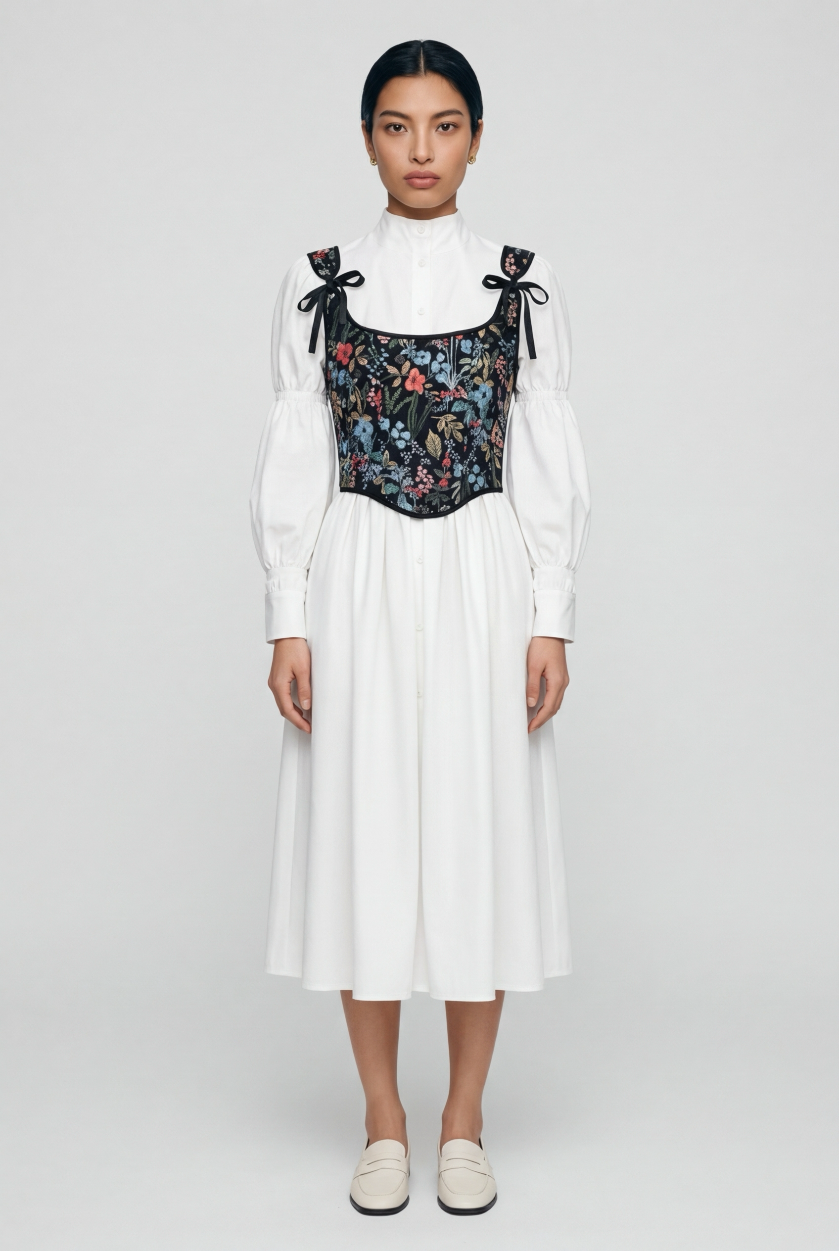 Women's Lantern Sve irt And Belted Vest Two-Piece Set Slimming