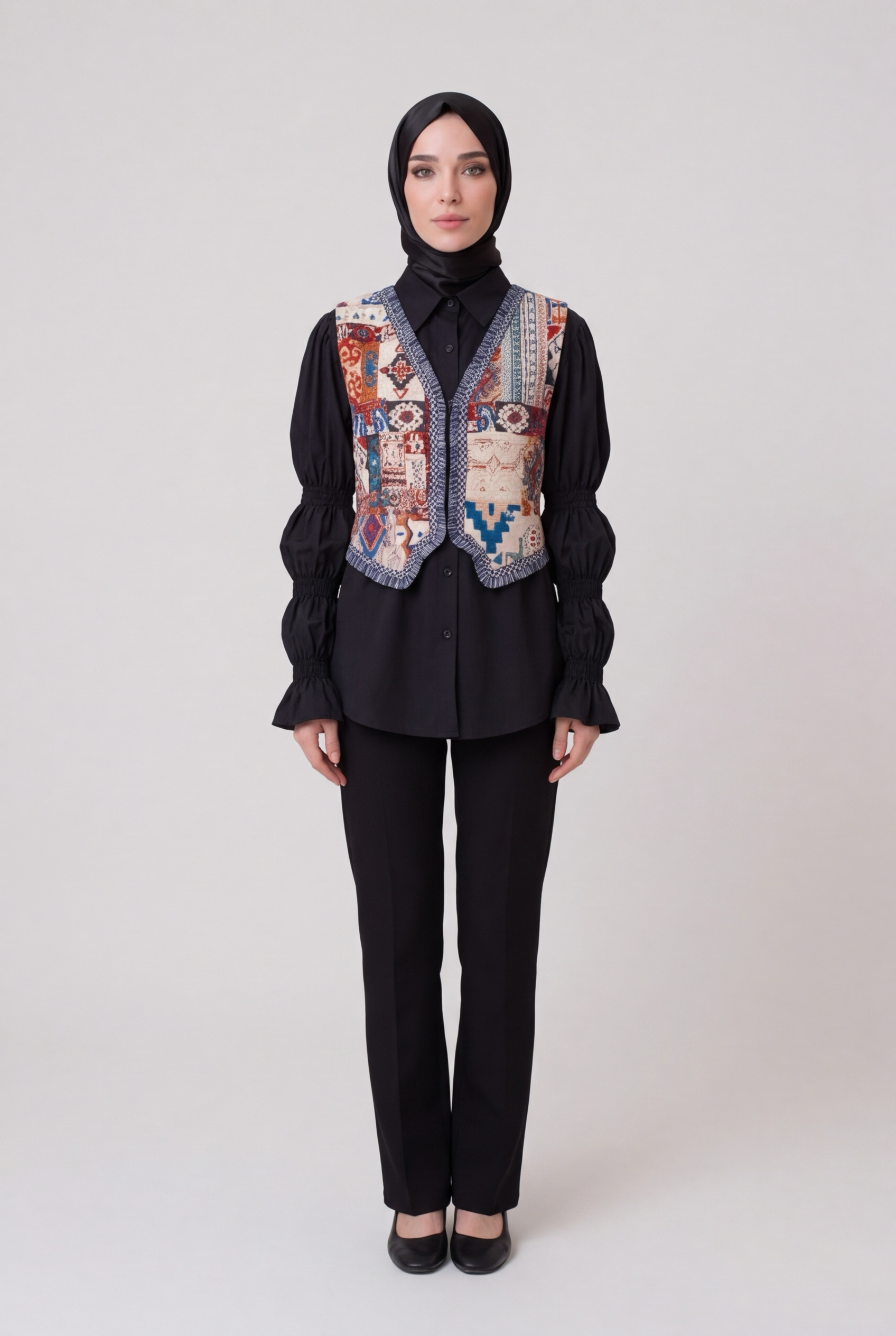 Vintage Elegant puff sleeve long sleeve Top