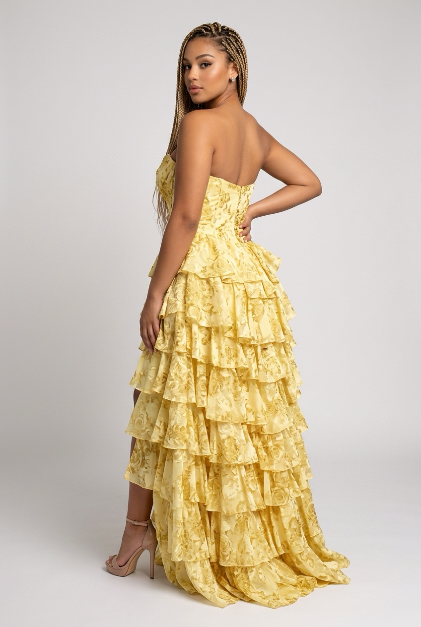 A Line Floral Prom Vestidos De Novia Pleated Elegant Prom Dress Floor Length Party Dress for Women