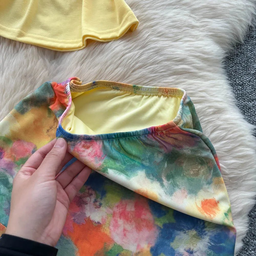 Elegant Chic halter mesh A-line dress, slim party high street evening dress, clothing two-piece set