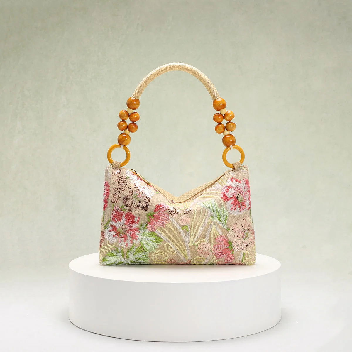 Women’s retro fashion handbags with sequin embroidery and flower designs
