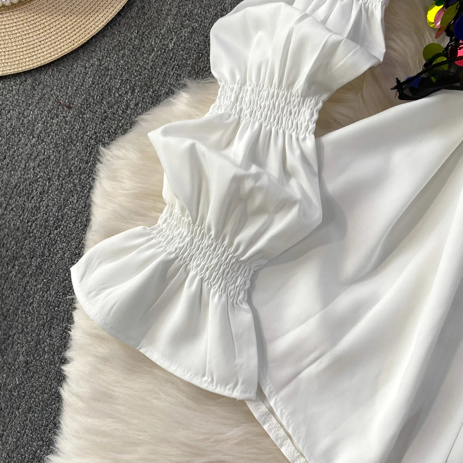 2 Piece Sets 2026 Women's Clothing Heavy Sequin Sking Vest Lantern Sleeve White Blouses Outfits Roupas Femme Chic Korean Suit