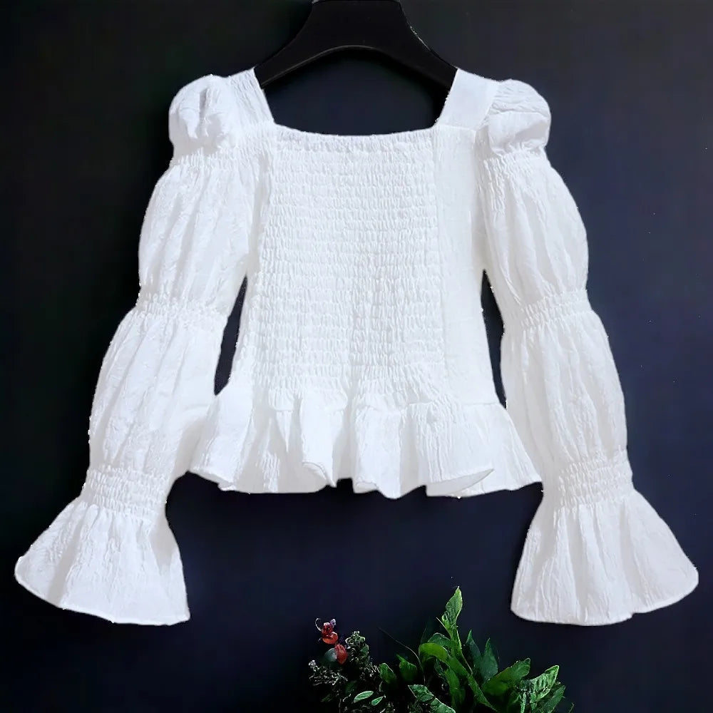 Baby Kids Outfits Ruffle Shirts for Girls Lolita School Blouses Long sleeve Teenagers Autumn Children Clothes 5 7 9 11 13 Years