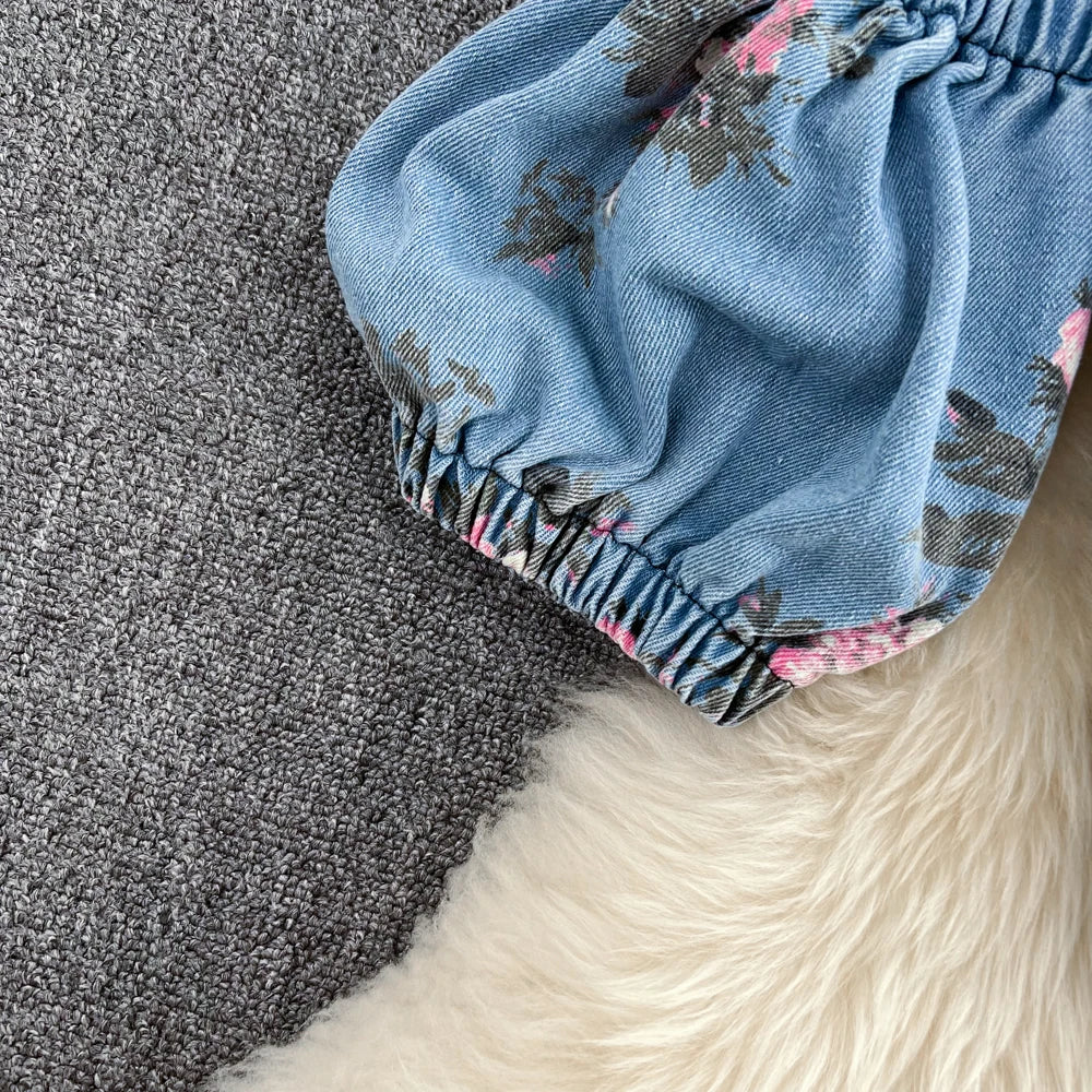 Women 2 Piece Set Denim Fashion Female Hot Girl Chic Sexy Sling Top High Waist Irregular Split Skirt Summer Lady Suit