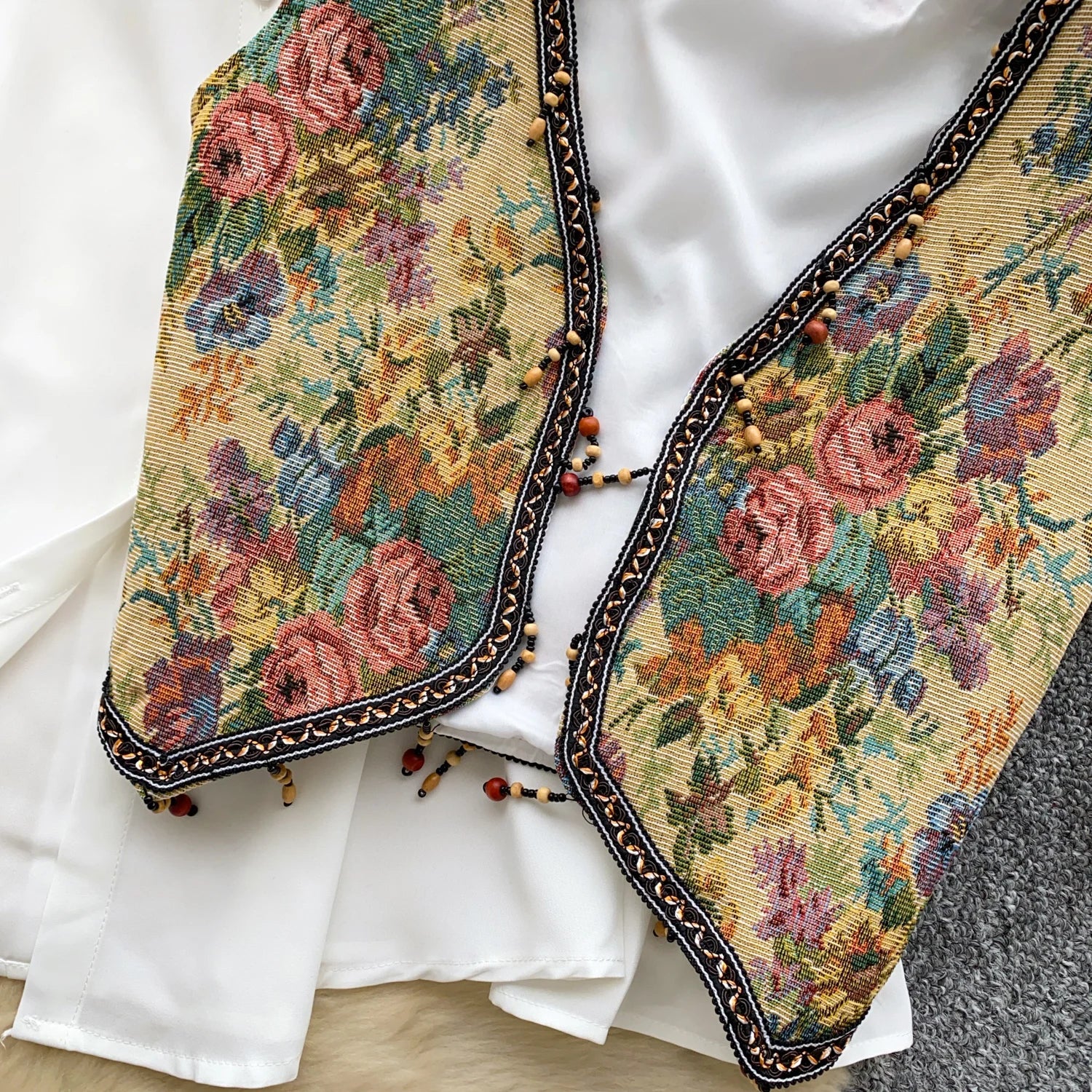 Neploe Lovely Korea Chic Court Women Clothing Minority French Style Puff Sleeve Shirts Tassel Jacquard Short Slim Casual Blusas