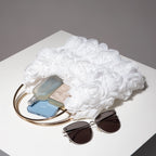 Ladies’ elegant tote bags, prom dresses, and party bags with random patterns.