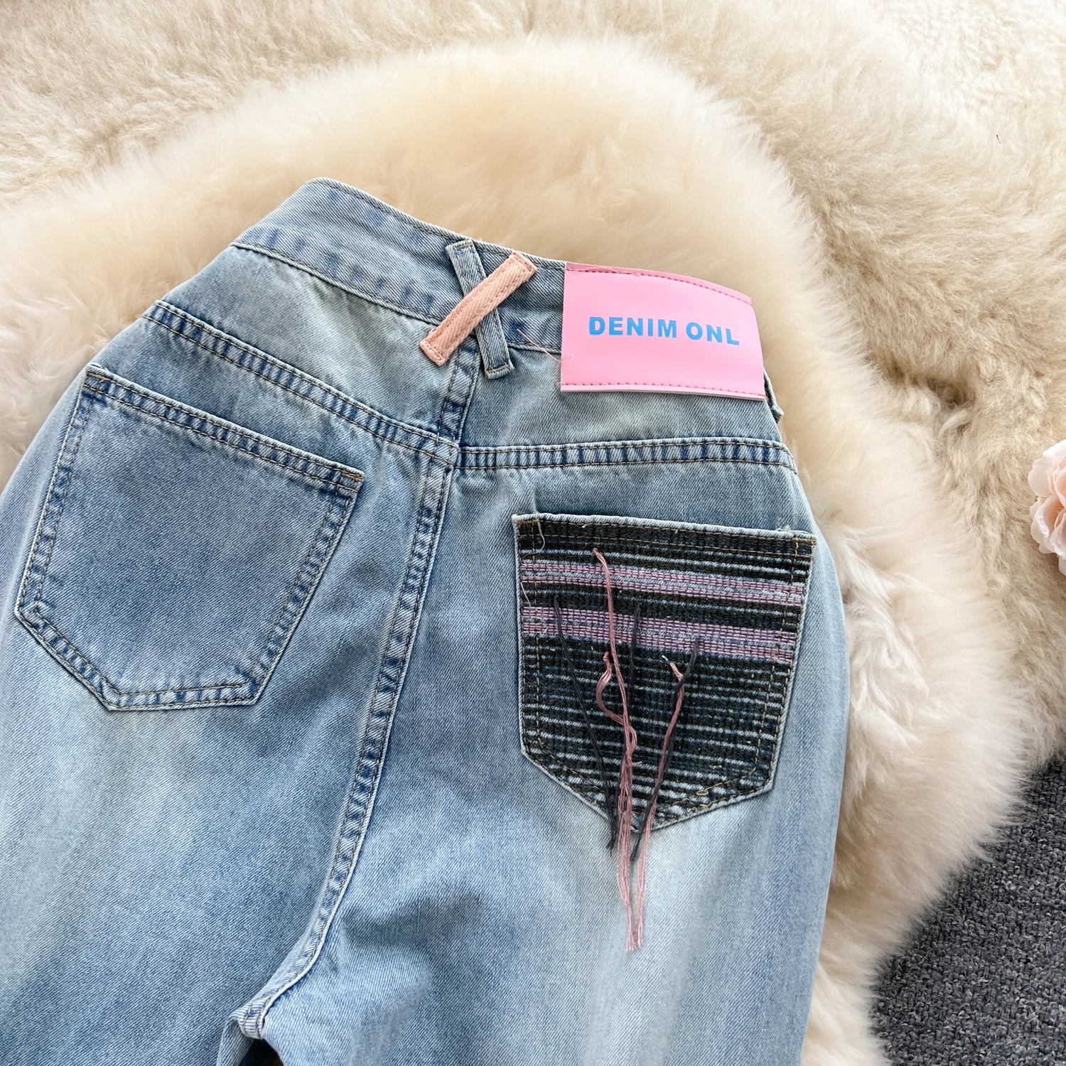 Hole Jeans Wide Leg Pants Women 2025 Streetwear Floor Length High Waist Washed Distressed Pockets Vintage Ripped Denim Trousers