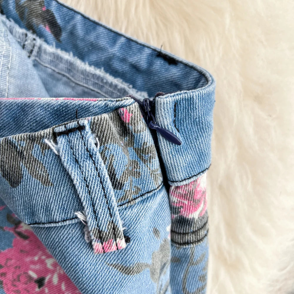 Women 2 Piece Set Denim Fashion Female Hot Girl Chic Sexy Sling Top High Waist Irregular Split Skirt Summer Lady Suit