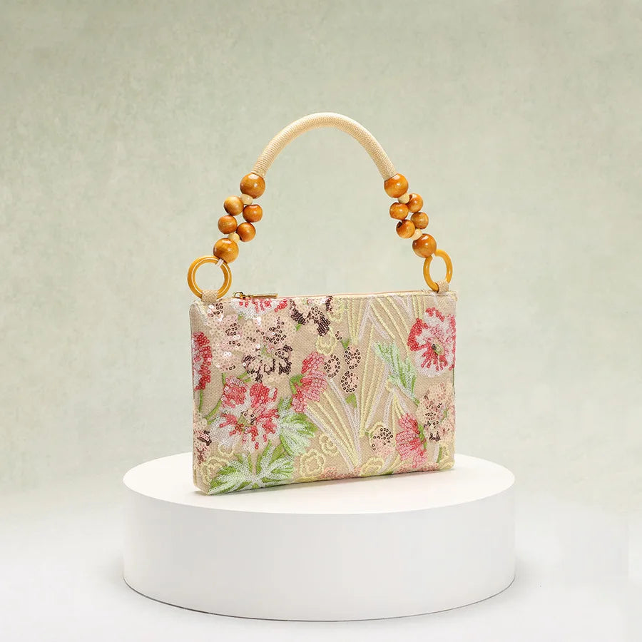 Women’s retro fashion handbags with sequin embroidery and flower designs
