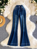 High - waisted, distressed French - inspired jeans with a versatile design, perfect for office wear. - MODE SEPHRA