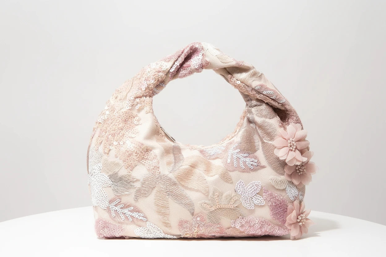 Women’s stylish and luxurious sequin handbags, floral handbags